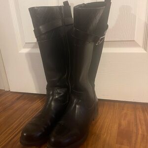 Classic Black Faux Leather Boots